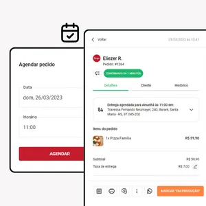 Agendamento de pedidos